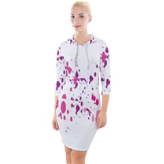 Blot-01  Quarter Sleeve Hood Bodycon Dress by nateshop