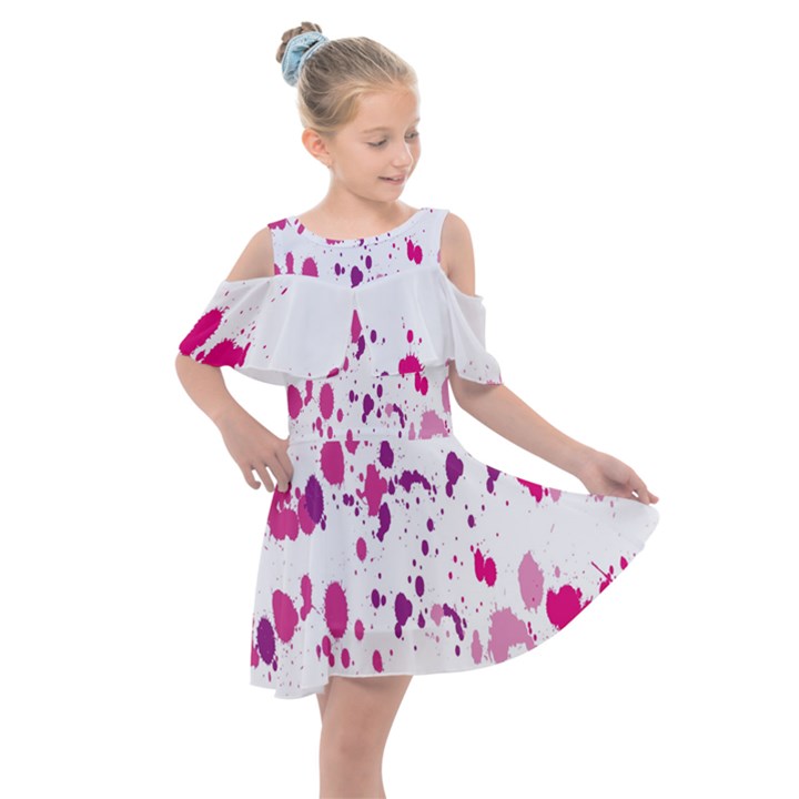 Blot-01  Kids  Shoulder Cutout Chiffon Dress