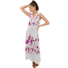 Blot-01  V-neck Chiffon Maxi Dress by nateshop