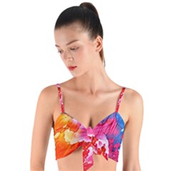 Colorful-100 Woven Tie Front Bralet by nateshop