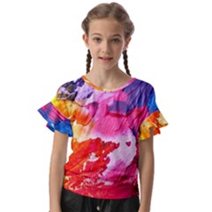 Colorful-100 Kids  Cut Out Flutter Sleeves by nateshop