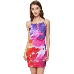 Colorful-100 Summer Tie Front Dress by nateshop