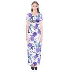 Violet-01 Short Sleeve Maxi Dress by nateshop