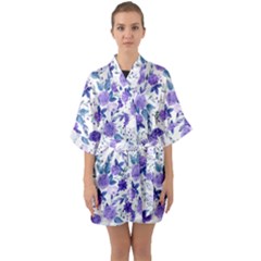 Violet-01 Half Sleeve Satin Kimono  by nateshop