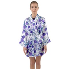 Violet-01 Long Sleeve Satin Kimono by nateshop