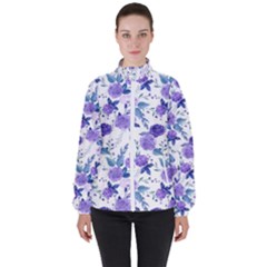 Violet-01 Women s High Neck Windbreaker by nateshop