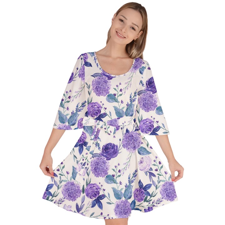 Violet-01 Velour Kimono Dress