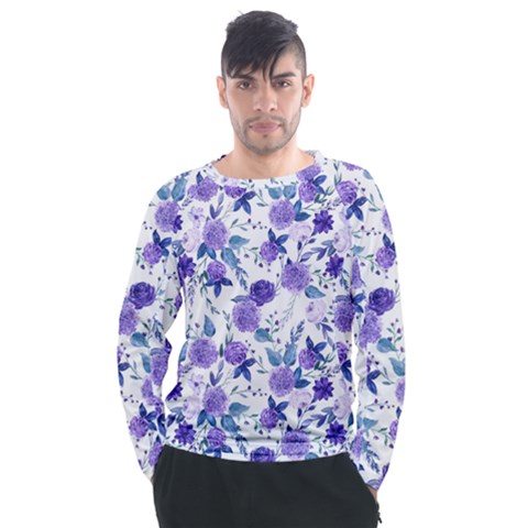 Violet-01 Men s Long Sleeve Raglan T-shirt by nateshop