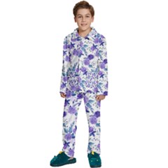 Violet-01 Kids  Long Sleeve Velvet Pajamas Set by nateshop