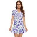 Violet-01 V-Neck High Waist Chiffon Mini Dress View1