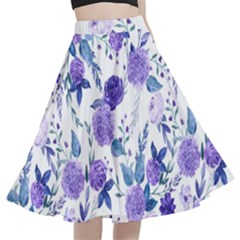 Violet-01 A-line Full Circle Midi Skirt With Pocket by nateshop