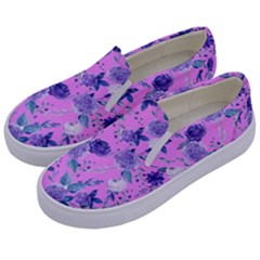 Violet-02 Kids  Canvas Slip Ons by nateshop