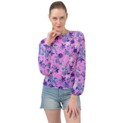 Violet-02 Banded Bottom Chiffon Top by nateshop