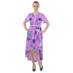 Violet-02 Front Wrap High Low Dress by nateshop