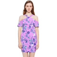 Violet-02 Shoulder Frill Bodycon Summer Dress by nateshop