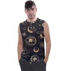 Asian Seamless Pattern With Clouds Moon Sun Stars Vector Collection Oriental Chinese Japanese Korean Men s Regular Tank Top by pakminggu