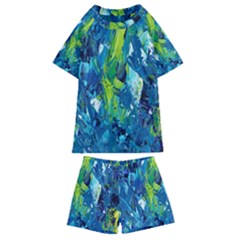 Painting-01 Kids  Swim T-shirt And Shorts Set