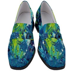 Painting-01 Women s Chunky Heel Loafers