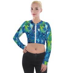 Painting-01 Long Sleeve Cropped Velvet Jacket by nateshop