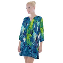 Painting-01 Open Neck Shift Dress by nateshop