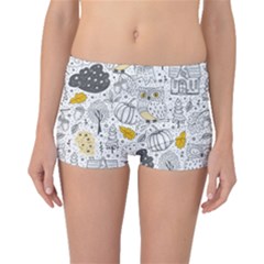 Doodle Seamless Pattern With Autumn Elements Boyleg Bikini Bottoms by pakminggu