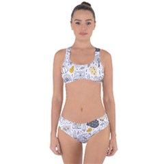 Doodle Seamless Pattern With Autumn Elements Criss Cross Bikini Set by pakminggu