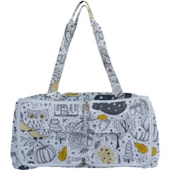 Doodle Seamless Pattern With Autumn Elements Multi Function Bag