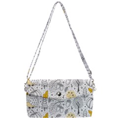 Doodle Seamless Pattern With Autumn Elements Removable Strap Clutch Bag by pakminggu