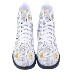 Doodle Seamless Pattern With Autumn Elements Men s High-top Canvas Sneakers by pakminggu