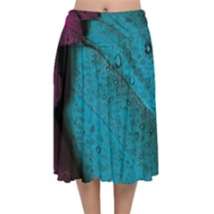 Plumage Velvet Flared Midi Skirt by nateshop