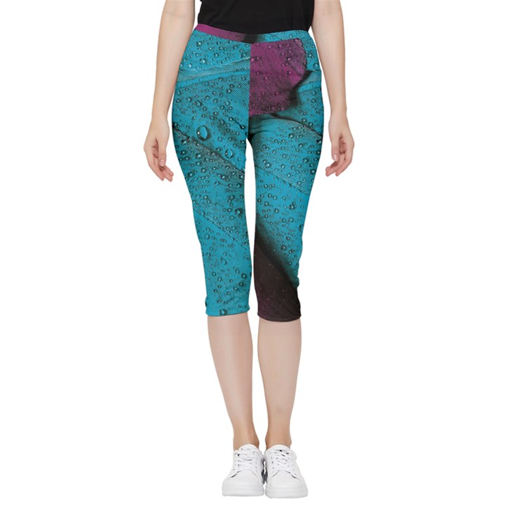 Plumage Inside Out Lightweight Velour Capri Leggings 