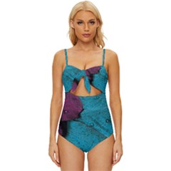 Plumage Knot Front One-piece Swimsuit by nateshop