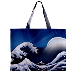 The Great Wave Off Kanagawa Zipper Mini Tote Bag by pakminggu