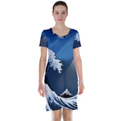 The Great Wave Off Kanagawa Short Sleeve Nightdress by pakminggu