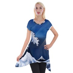 The Great Wave Off Kanagawa Short Sleeve Side Drop Tunic by pakminggu