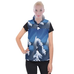 The Great Wave Off Kanagawa Women s Button Up Vest by pakminggu