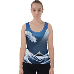 The Great Wave Off Kanagawa Velvet Tank Top by pakminggu