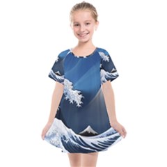 The Great Wave Off Kanagawa Kids  Smock Dress by pakminggu