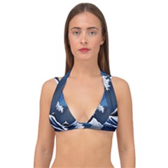 The Great Wave Off Kanagawa Double Strap Halter Bikini Top by pakminggu