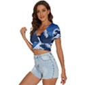 The Great Wave Off Kanagawa V-Neck Crop Top View2