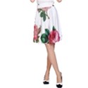 Roses-white A-Line Skirt View1