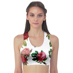 Roses-white Fitness Sports Bra by nateshop