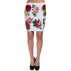 Roses-white Bodycon Skirt by nateshop