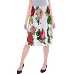 Roses-white Midi Beach Skirt by nateshop