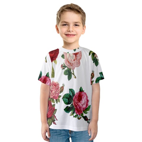 Roses-white Kids  Sport Mesh T-shirt by nateshop