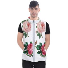 Roses-white Men s Puffer Vest by nateshop