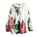 Roses-white High Waist Skirt View1