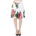 Roses-white Velvet High Waist Skirt View1