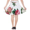 Roses-white Velvet High Waist Skirt View2