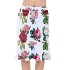 Roses-white Short Mermaid Skirt by nateshop